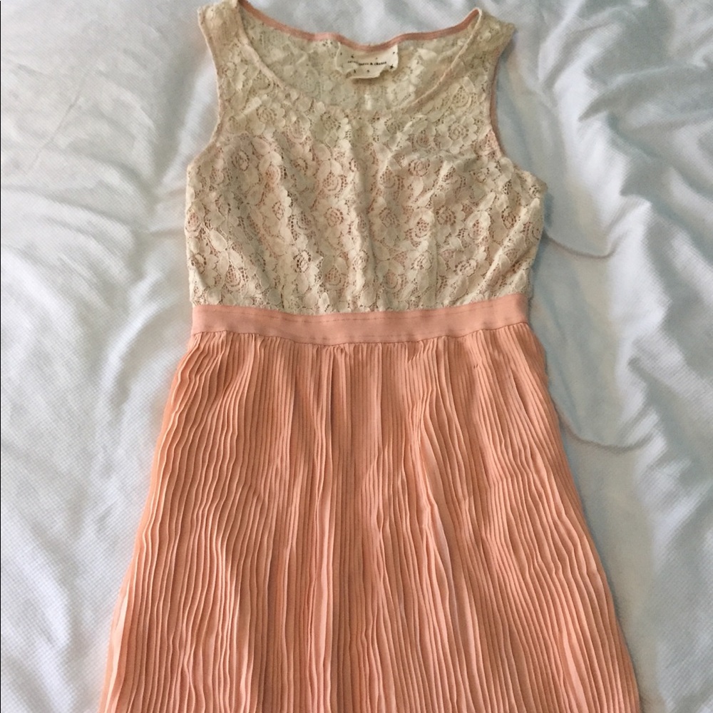 Coincidence and chance cream lace and peach dress